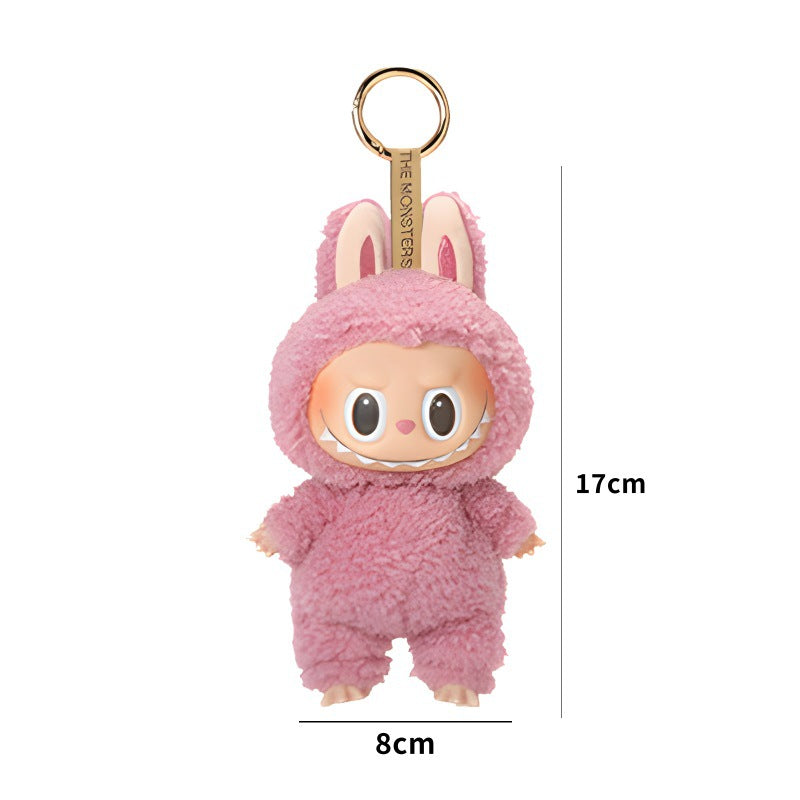 Bubble Mart LABUBU Macaron vinyl plush keychain - Pink