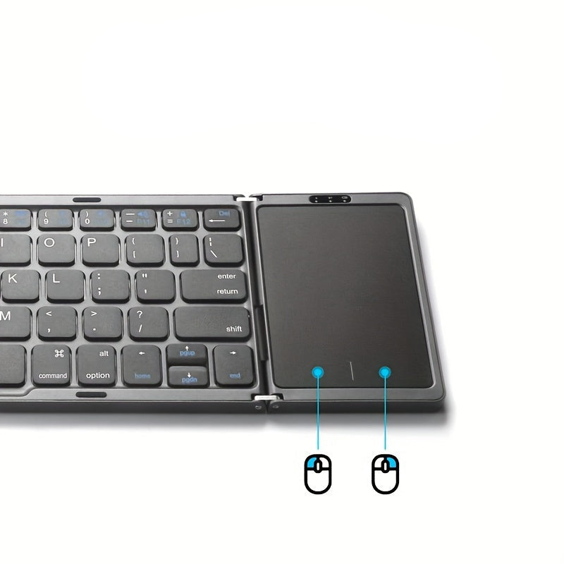 Αναδιπλούμενο Ασύρματο Mini Πληκτρολόγιο με Touchpad