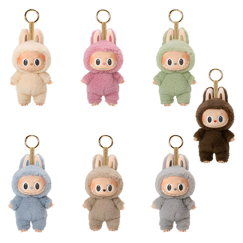 Bubble Mart LABUBU Macaron vinyl plush keychain