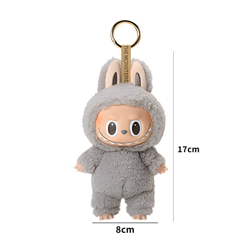 Bubble Mart LABUBU Macaron vinyl plush keychain - Grey