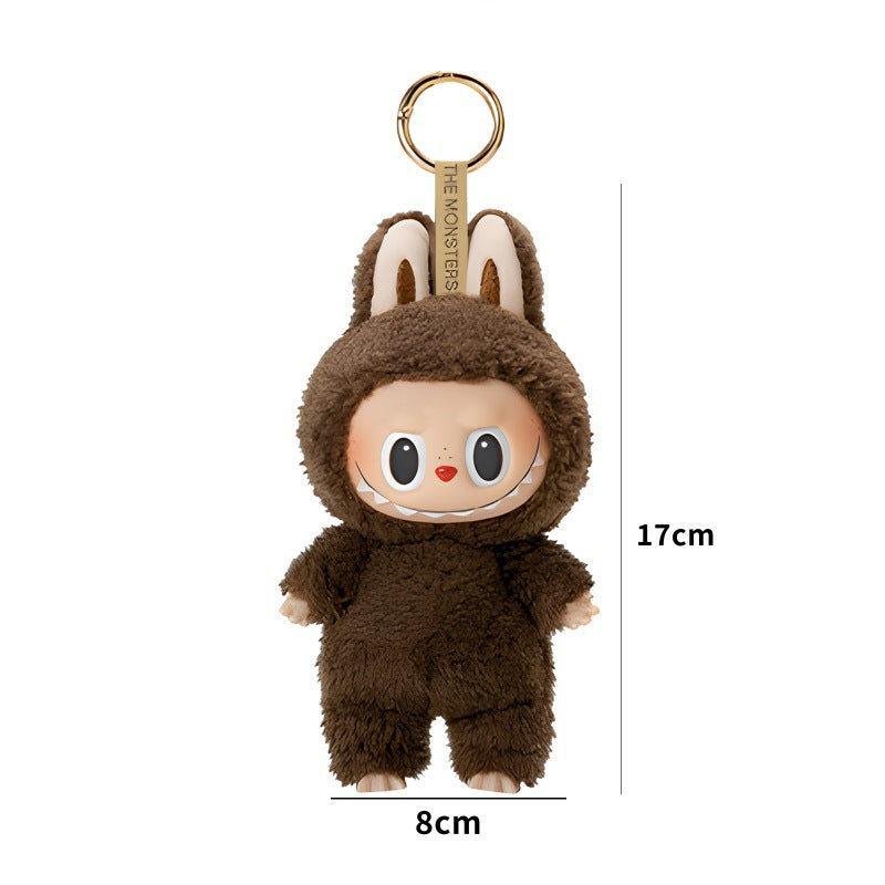 Bubble Mart LABUBU Macaron vinyl plush keychain - Brown