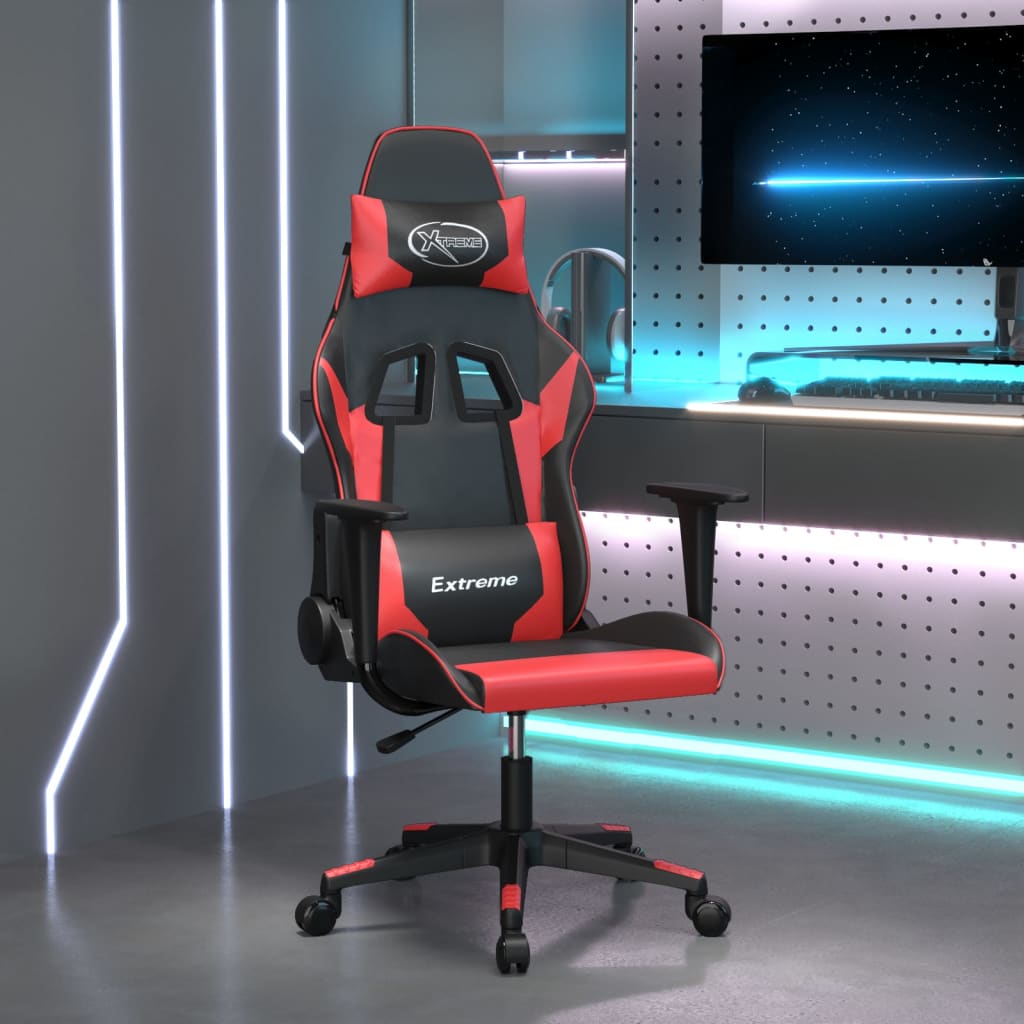 Καρέκλα Gaming Μασάζ Υποπόδιο Μαύρο/Παραλλαγή Συνθετικό Δέρμα
