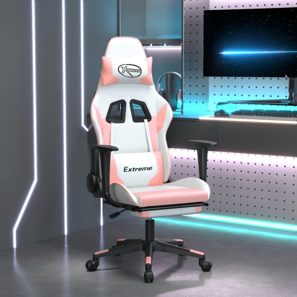 Καρέκλα Gaming Μασάζ Υποπόδιο Μαύρο/Παραλλαγή Συνθετικό Δέρμα