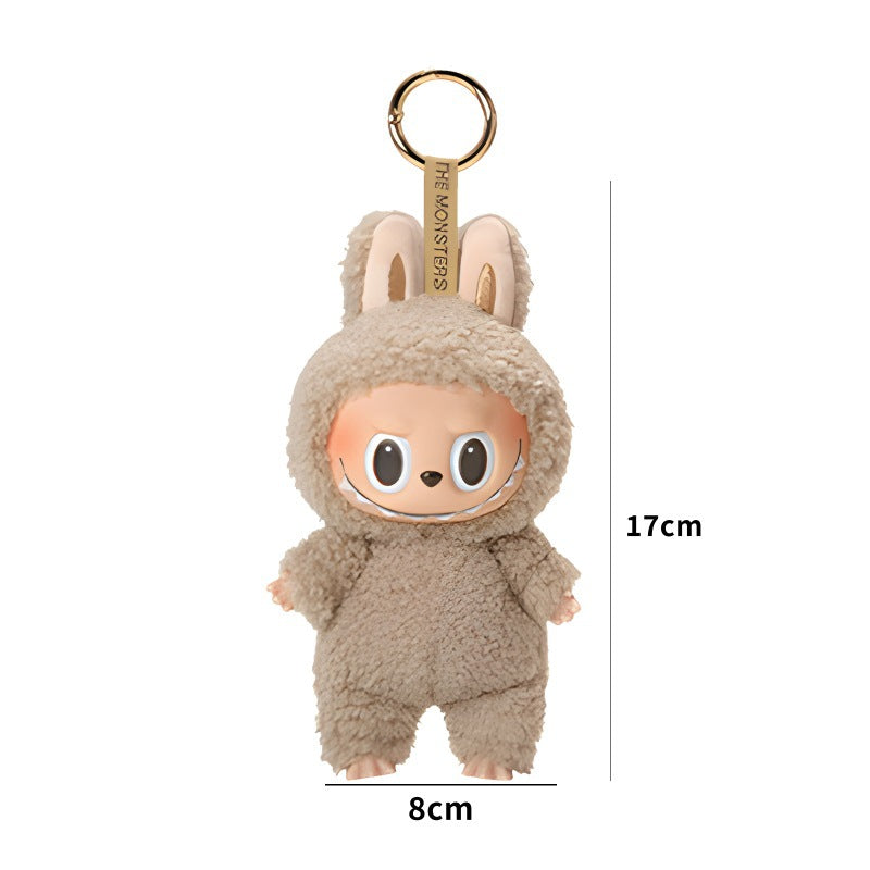 Bubble Mart LABUBU Macaron vinyl plush keychain - Beige