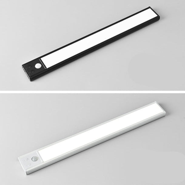 Smart LED motion sensor light with magnetic base, perfect for wardrobes, furniture, and showcases. USB rechargeable.