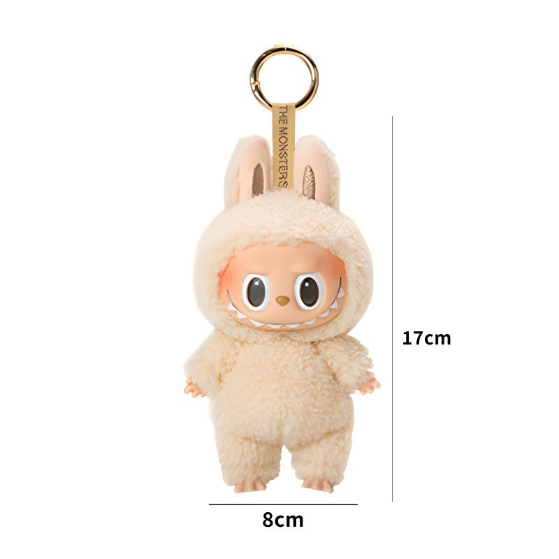 Bubble Mart LABUBU Macaron vinyl plush keychain - White