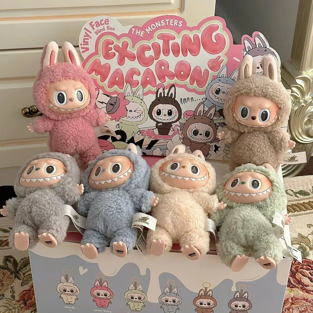 Bubble Mart LABUBU Macaron vinyl plush keychain