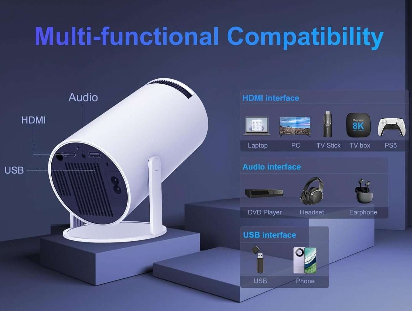 Spotlight projector με τηλεχειριστήριο και καλώδιο