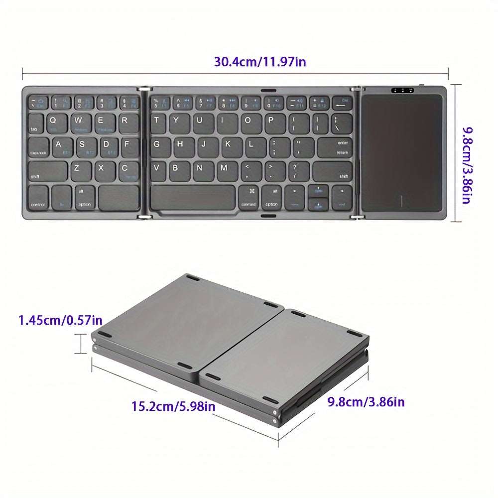 Αναδιπλούμενο Ασύρματο Mini Πληκτρολόγιο με Touchpad