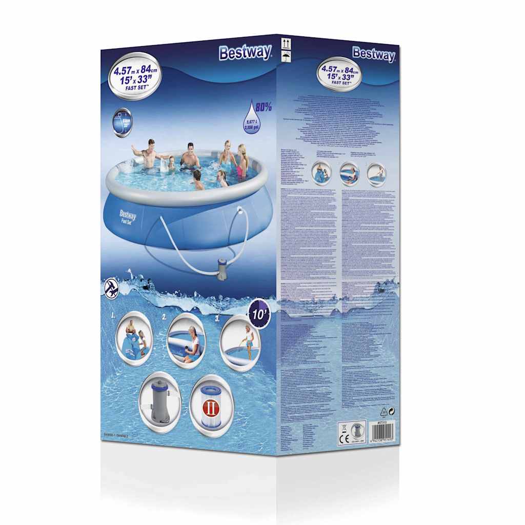 Bestway Σετ Πισίνας Fast Set 457 X 84 Εκ.