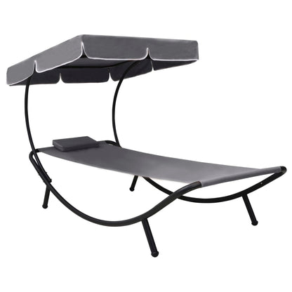 Ανακαλύψτε τη ξαπλώστρα-daybed 200×90×112 cm με ανθεκτικό Oxford ύφασμα, ατσάλινο σκελετό, σκίαστρο & μαξιλάρι – ιδανική για κήπο και βεράντα!