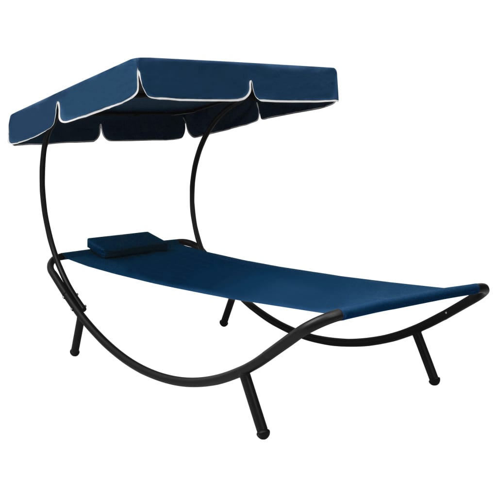 Ανακαλύψτε τη ξαπλώστρα-daybed 200×90×112 cm με ανθεκτικό Oxford ύφασμα, ατσάλινο σκελετό, σκίαστρο & μαξιλάρι – ιδανική για κήπο και βεράντα!