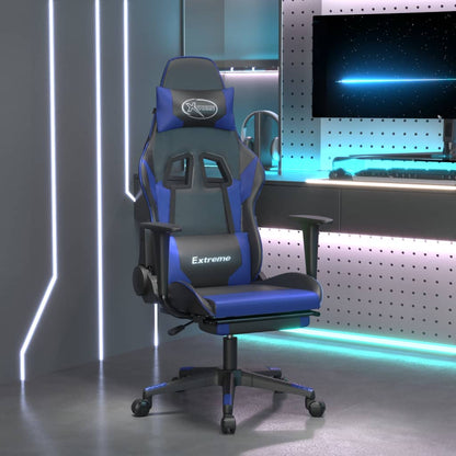 Καρέκλα Gaming Μασάζ Υποπόδιο Μαύρο/Παραλλαγή Συνθετικό Δέρμα