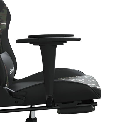 Καρέκλα Gaming Μασάζ Υποπόδιο Μαύρο/Παραλλαγή Συνθετικό Δέρμα