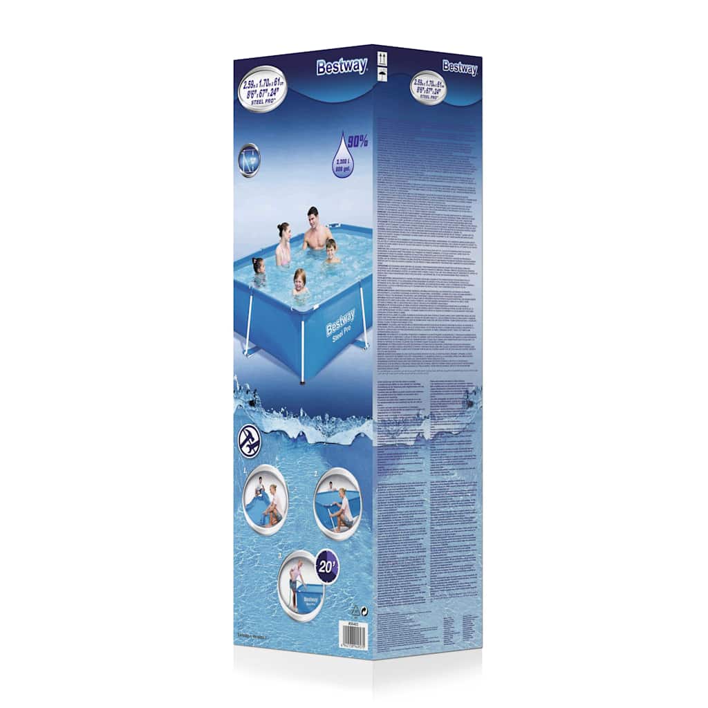 Bestway Πισίνα Steel Pro 259 X 170 X 61 Εκ. Με Ατσάλινο Σκελετό.