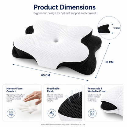 Orthopedic Memory Foam Pillow for Neck Relief & Sleep Support
