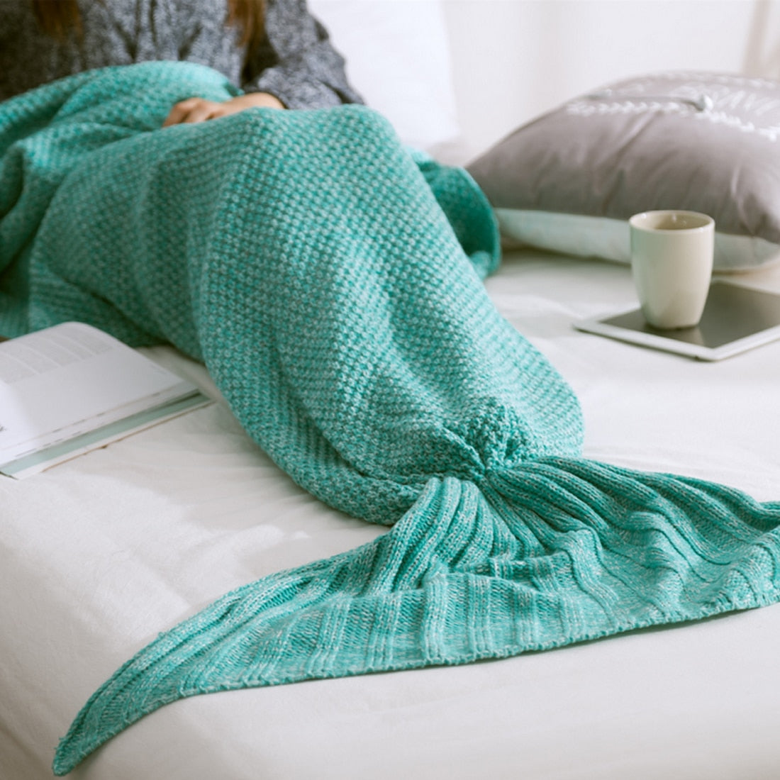 Mermaid Tail Blanket - Mint