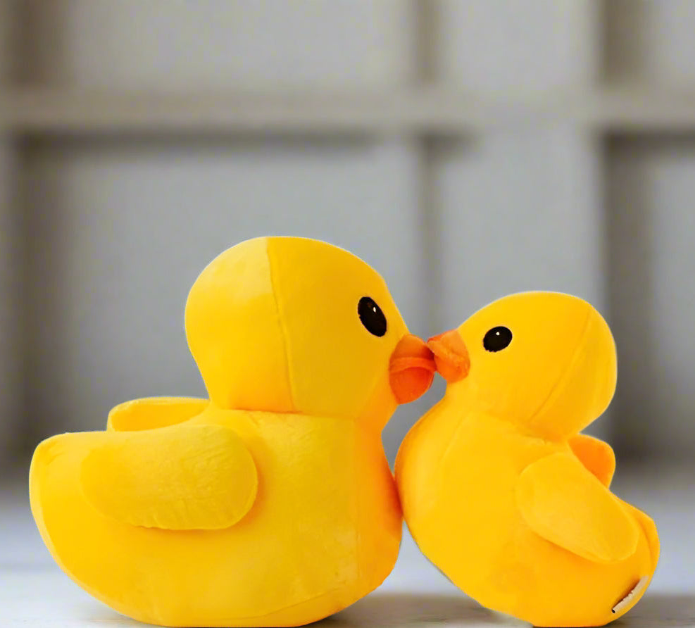 Yellow duck plush toy available in 20, 30, and 50 cm