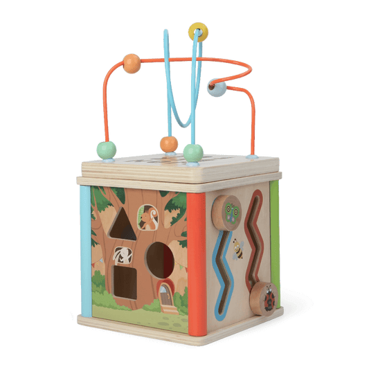 Wooden motor skills cube 15×15 cm for child development