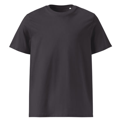WE NEVER NAMED IT organic statement T-shirt in Anthracite, blank front