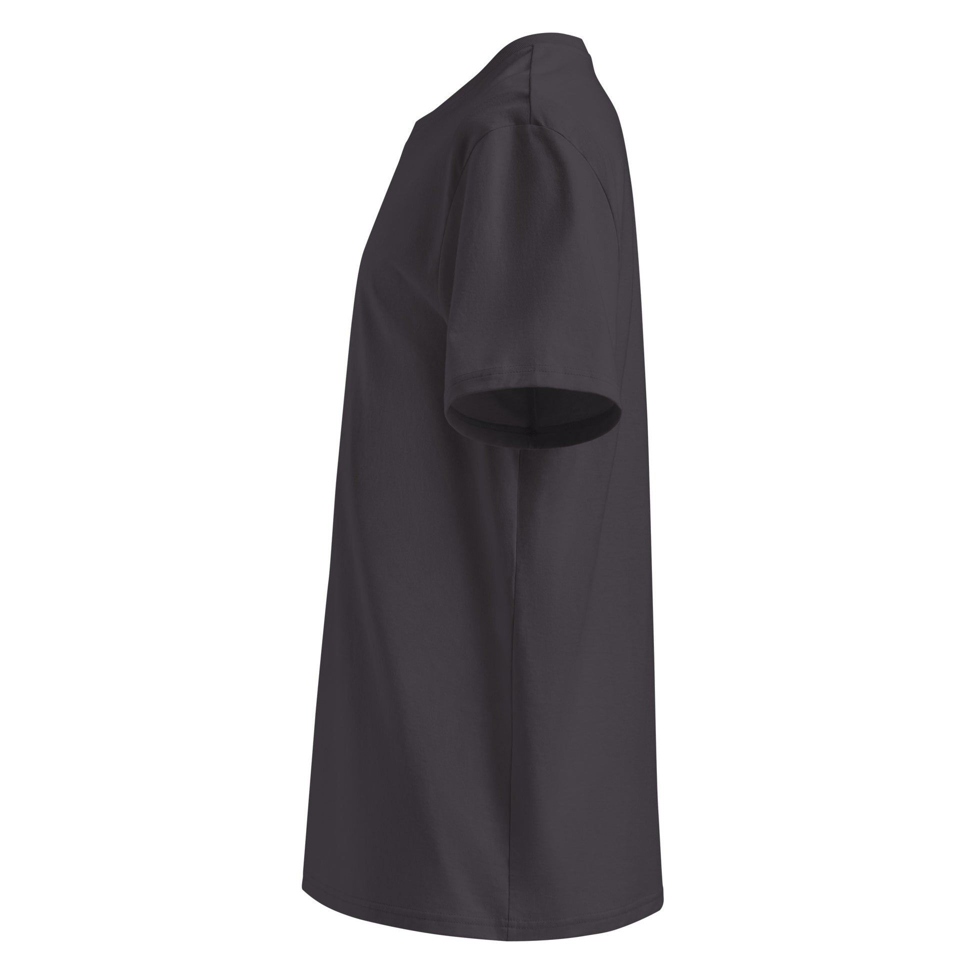 YOU FELT LIKE A FUTURE organic statement T-shirt in Anthracite, left side view