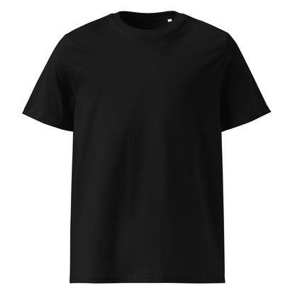 I STILL TYPE YOUR NAME organic statement T-shirt in Black, blank front