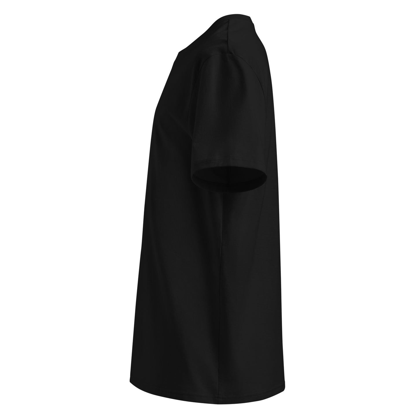 QUIET WAS THE WHOLE POINT organic statement T-shirt in Black, left side view