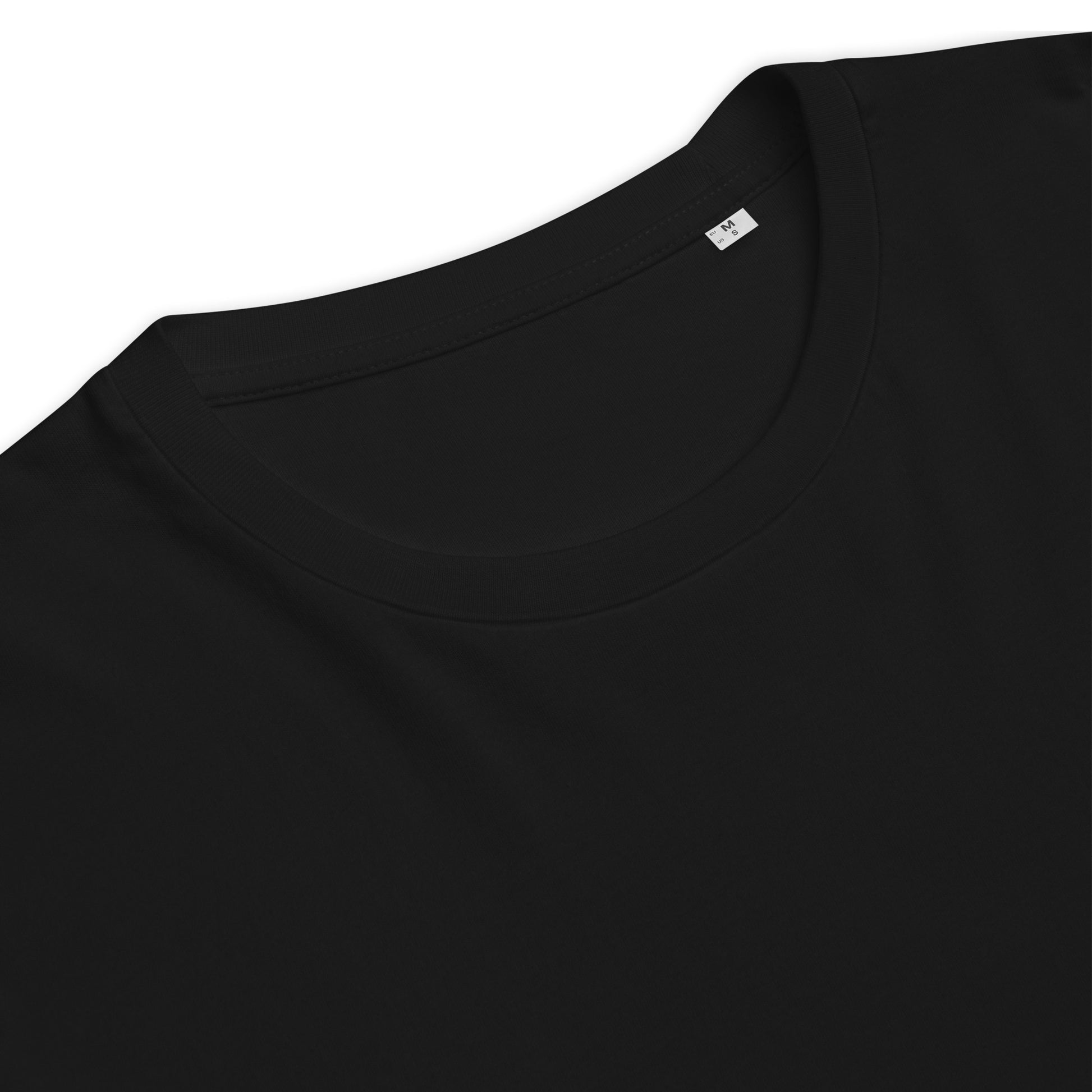 Λεπτομέρεια υφάσματος μαύρου unisex οργανικού T‑shirt UNEED